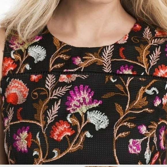 White House Black Market Embroidered Floral Sheath Dress - Picture 4 of 8